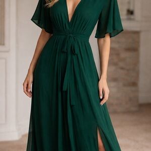 Reformation Deep Green Maxi Dress